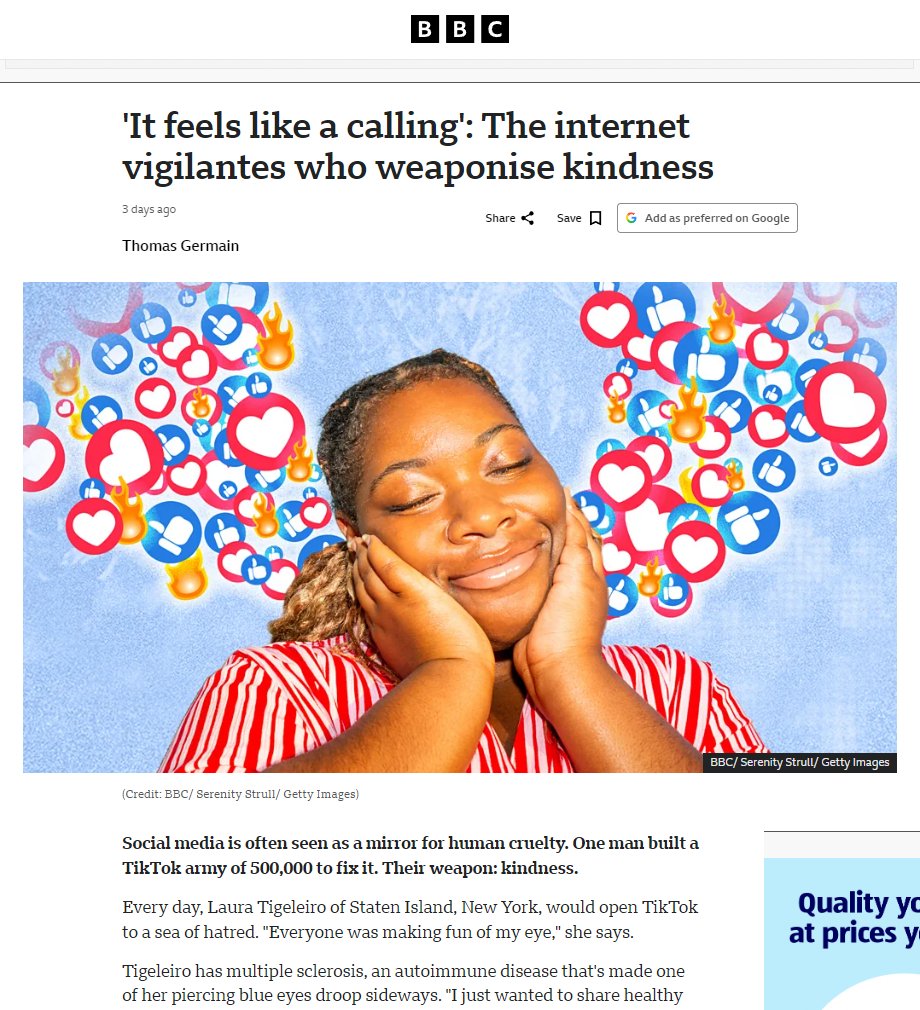 The BBC article ‘It feels like a calling’: The internet vigilantes who weaponise kindness
